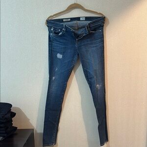 Ag Adriano Goldschmied Blue Skinny Jeans with Stretch
